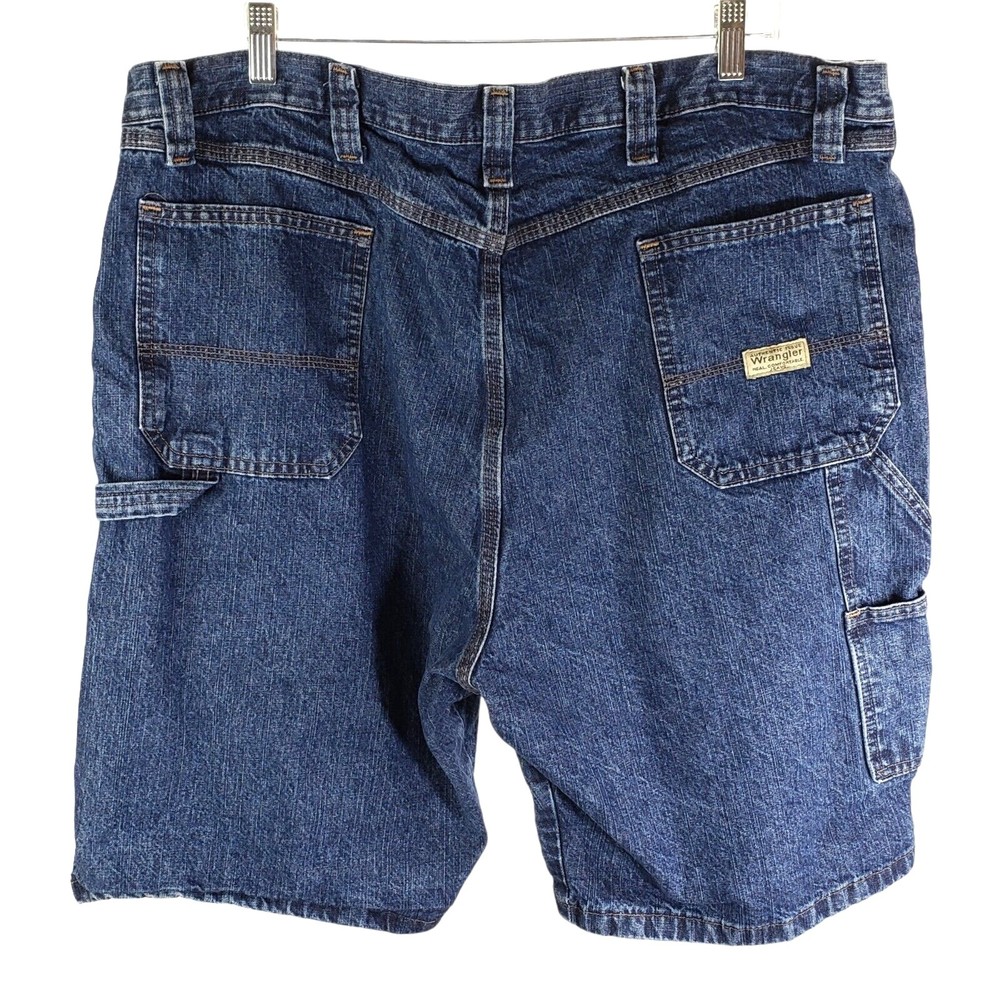 Wrangler Carpenter Mens Shorts Size 42 Regular Inseam 10‎ Blue Denim 100% Cotton - Picture 3 of 7